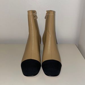 beige cap toe boots booties size EUR 38 / US 7